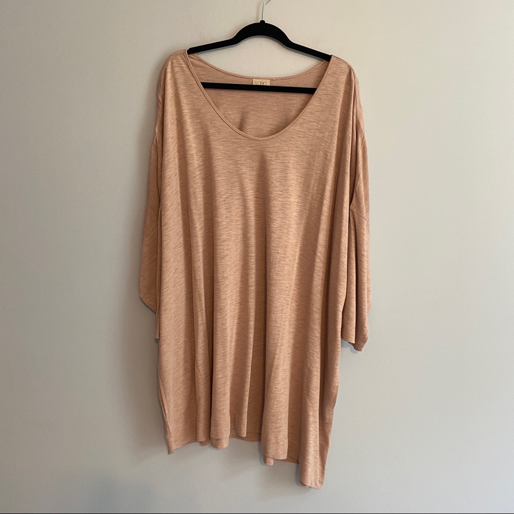 LOGO by Lori Goldstein Heather Pink Tunic W/Pockets - 4X